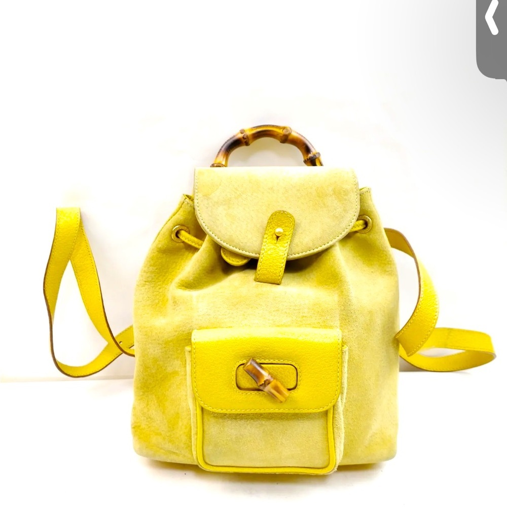 Gucci Vintage Bamboo Suede & Leather Backpack - Picture 17 of 17